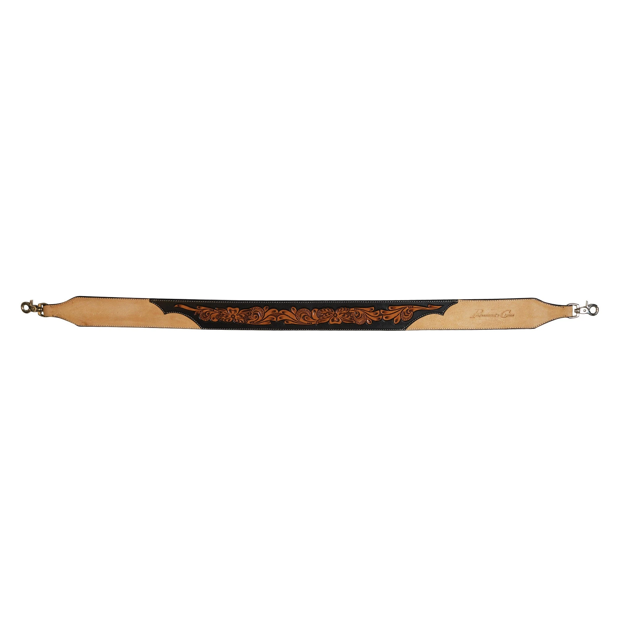 Professionals Choice Black Floral And Roughout Leather Rope Can Strap